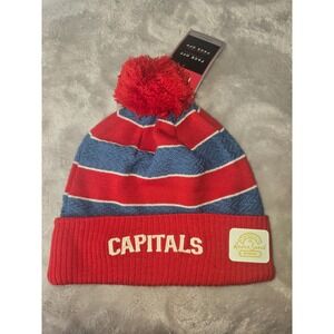 Reebok Vintage Washington Capitals NHL Womens Beanie Hat Red Blue
